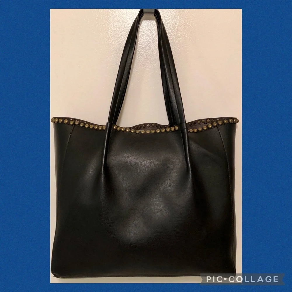 B-Low the Belt Black Studded Tote Bag